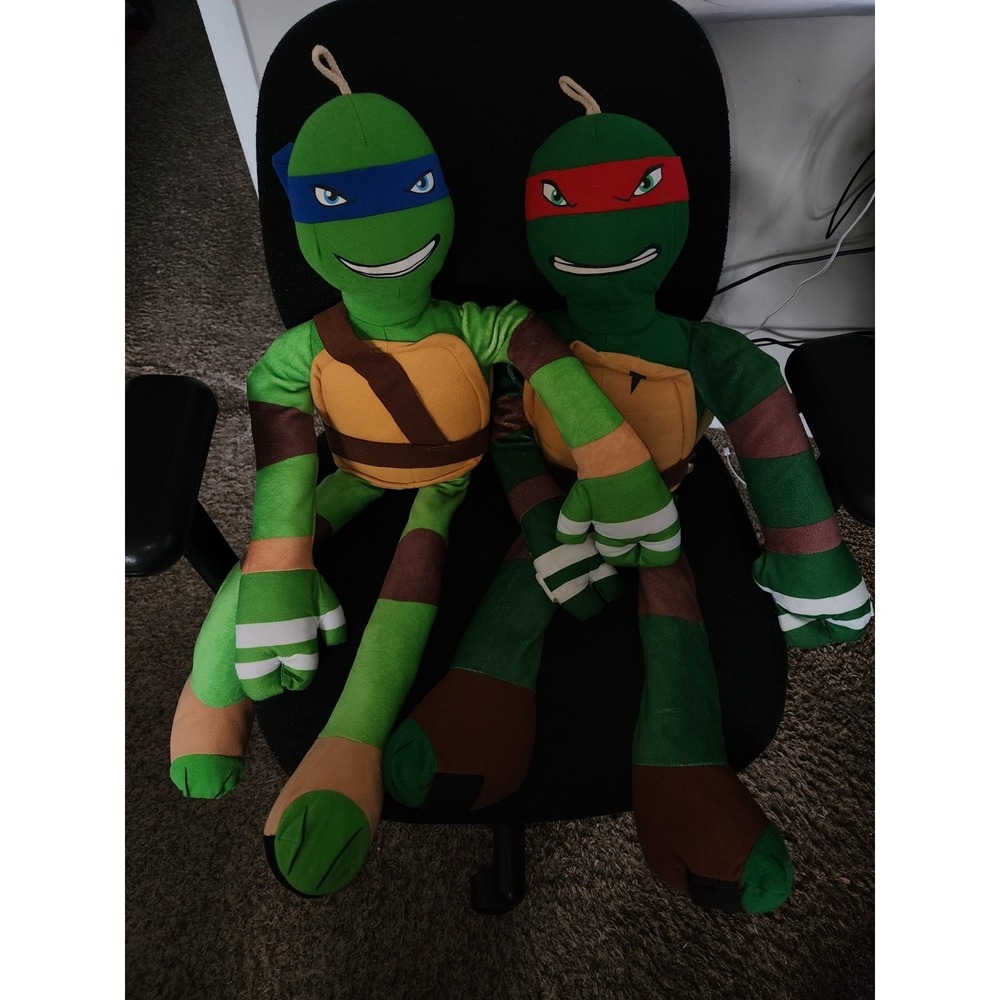 TMNT StretchKins Leonardo Raphael Stretch Plush Dolls 28–48" Nickelodeon Lot 2 - Picture 2 of 4